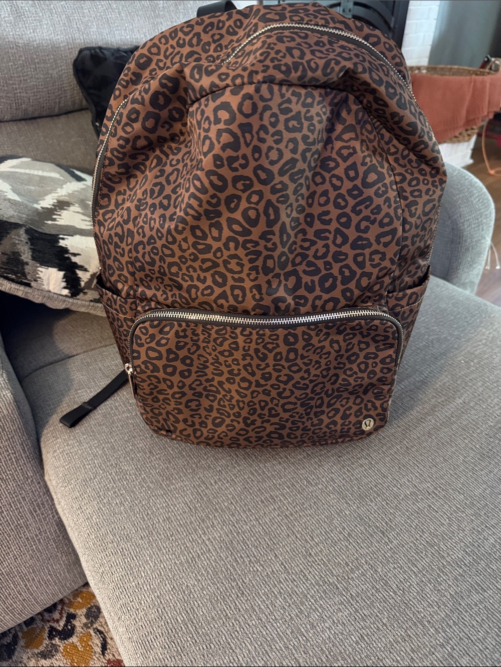 Lululemon Leopard Print Brown Backpack -
